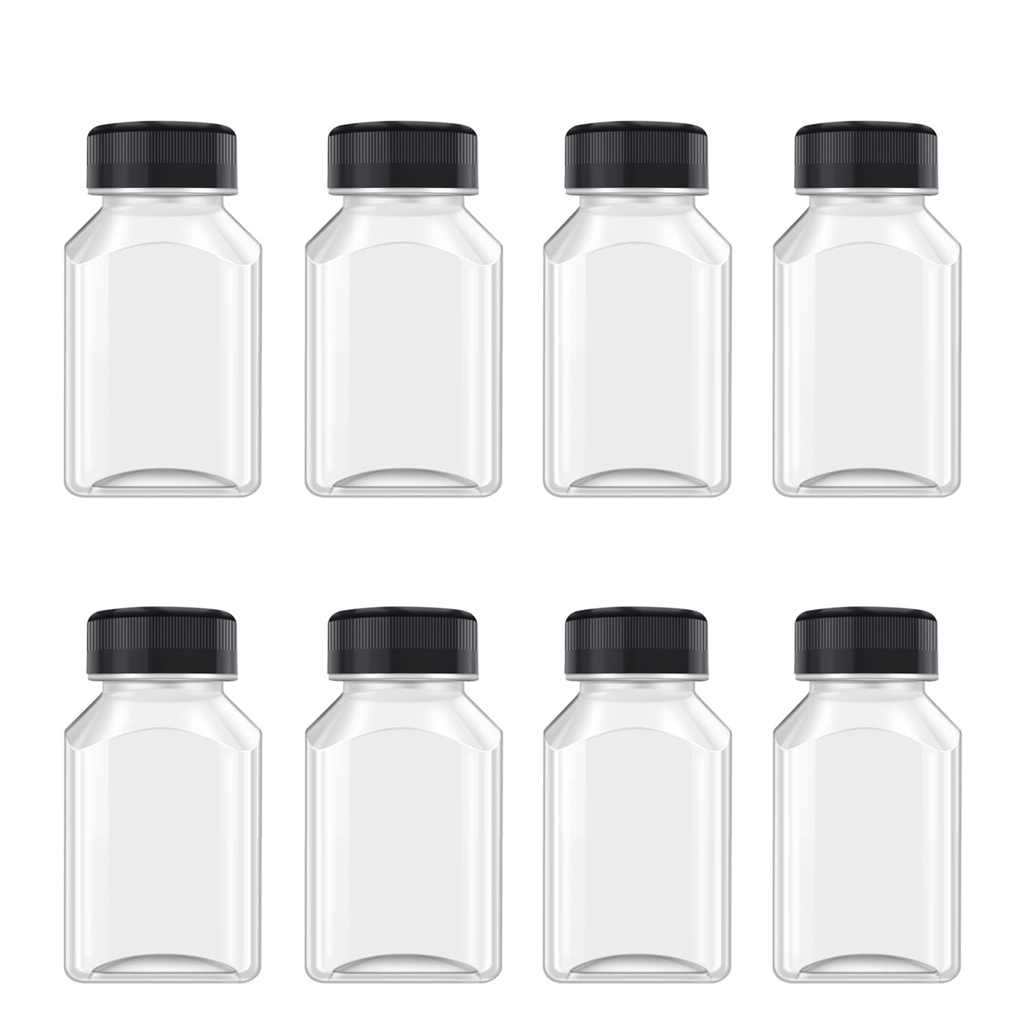 Botellas XYSMZM 4 oz con tapa negra para jugos