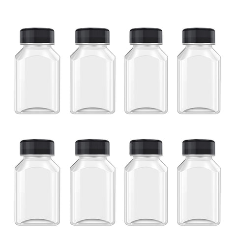 Botellas XYSMZM 4 oz con tapa negra para jugos