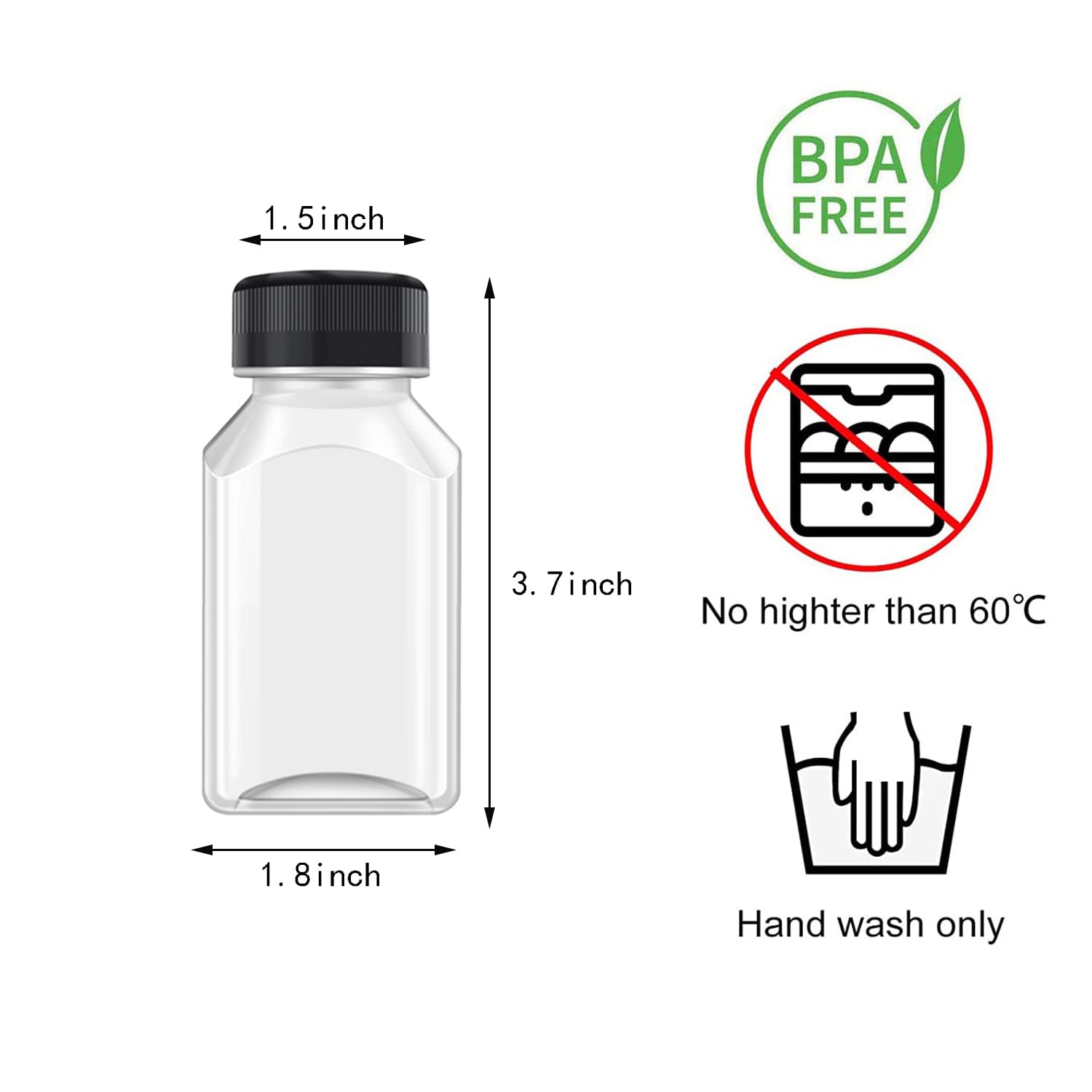 Botellas XYSMZM de plástico transparente, duraderas y reutilizables