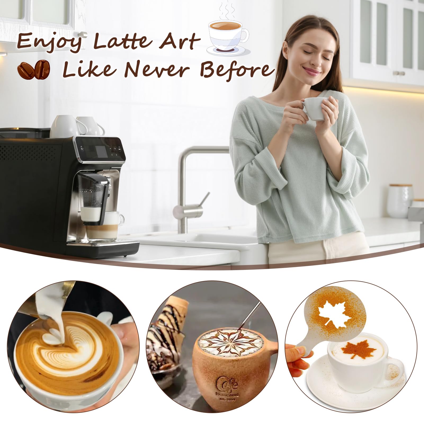Y-Step pluma latte art para diseños elegantes en bebidas