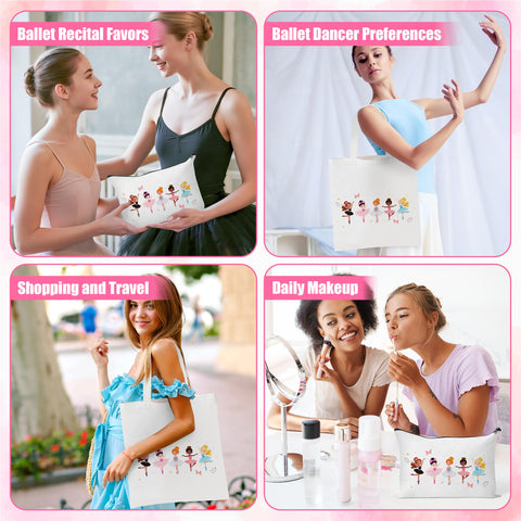 Y1tvei bolsas de compras con tema de ballet, útiles para el día a día.