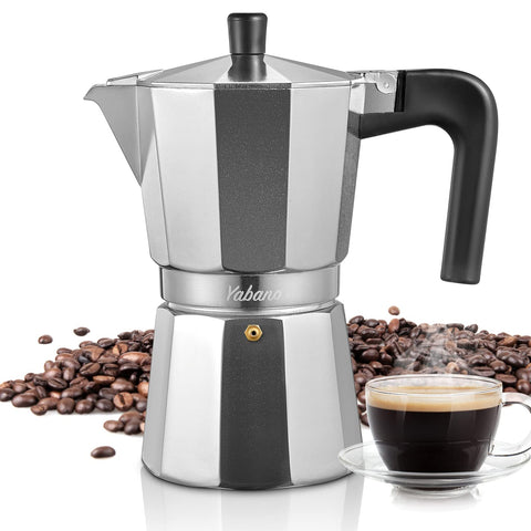 Yabano cafetera moka frontal: preparación rápida de espresso en casa
