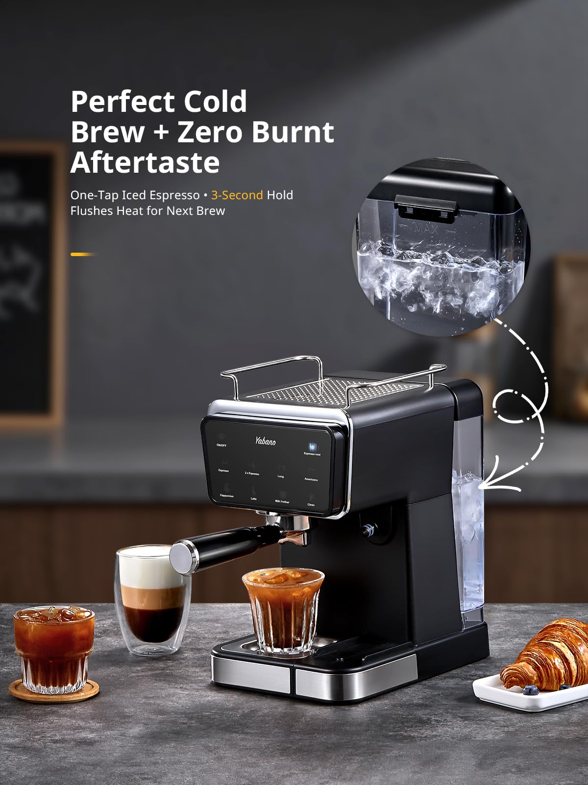 Yabano espumador automático para latte y cappuccino rápido.