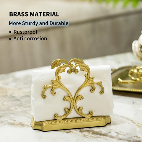 YACSNBF porta-servilletas dorado-bronce en cocina, diseño resistente y decorativo.