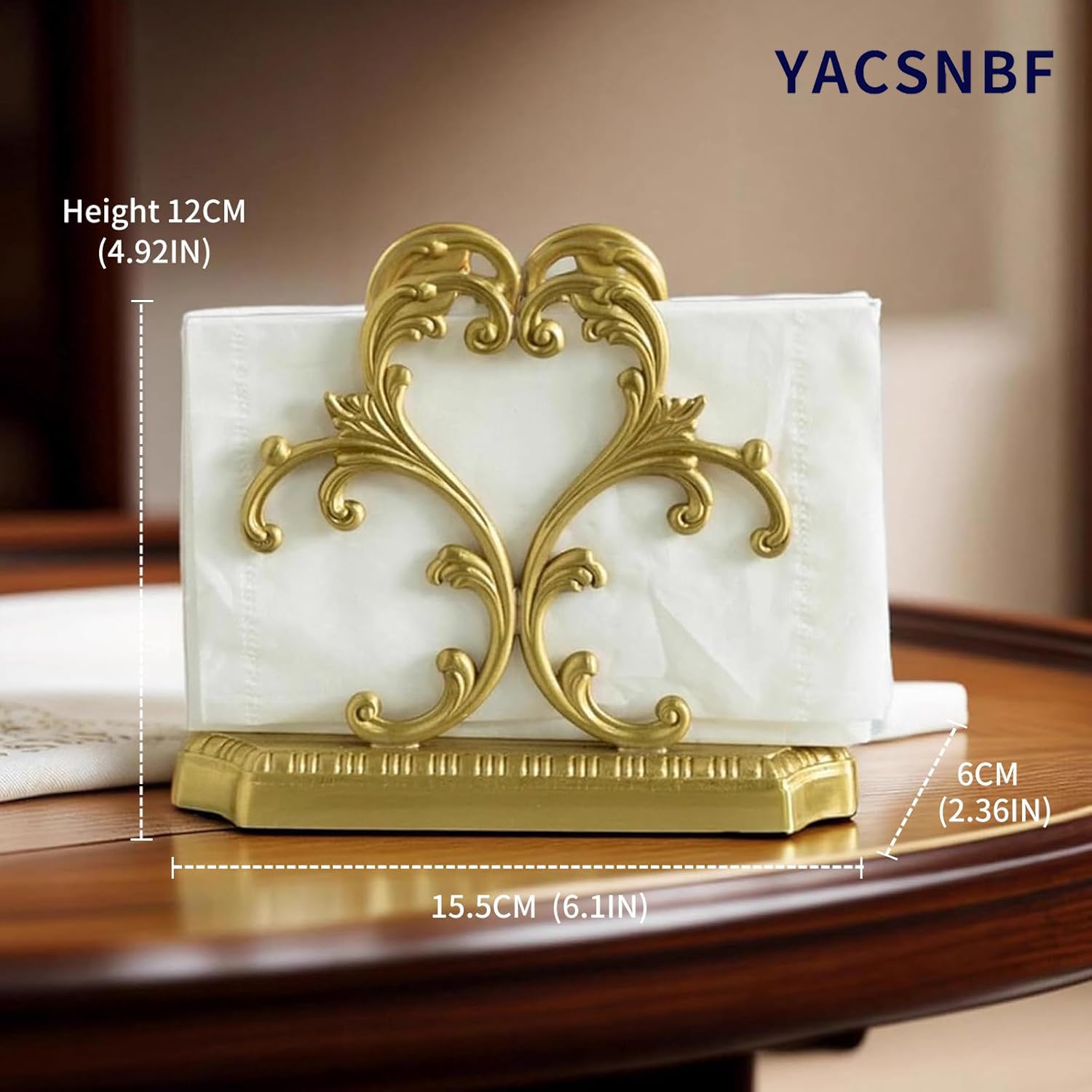 YACSNBF porta-servilletas dorado-bronce para comedor, añade estilo clásico.