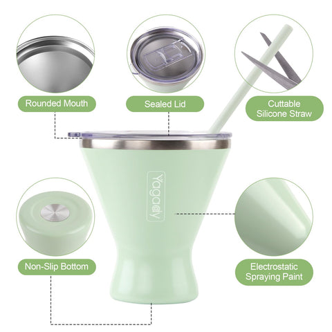 Base antideslizante del Yagady Martini Tumbler para mayor estabilidad