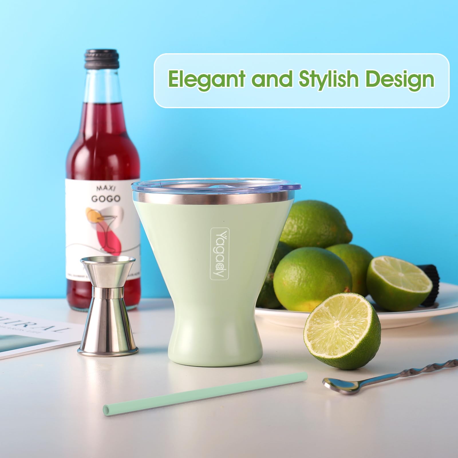 Aislamiento doble del Yagady Martini Tumbler para temperatura estable