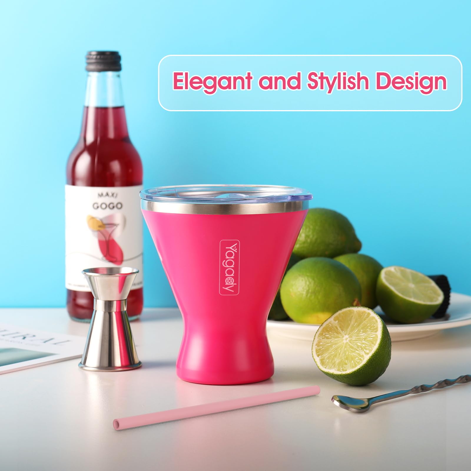 Yagady vaso martini aislado de doble cámara para bebidas frías de 10oz