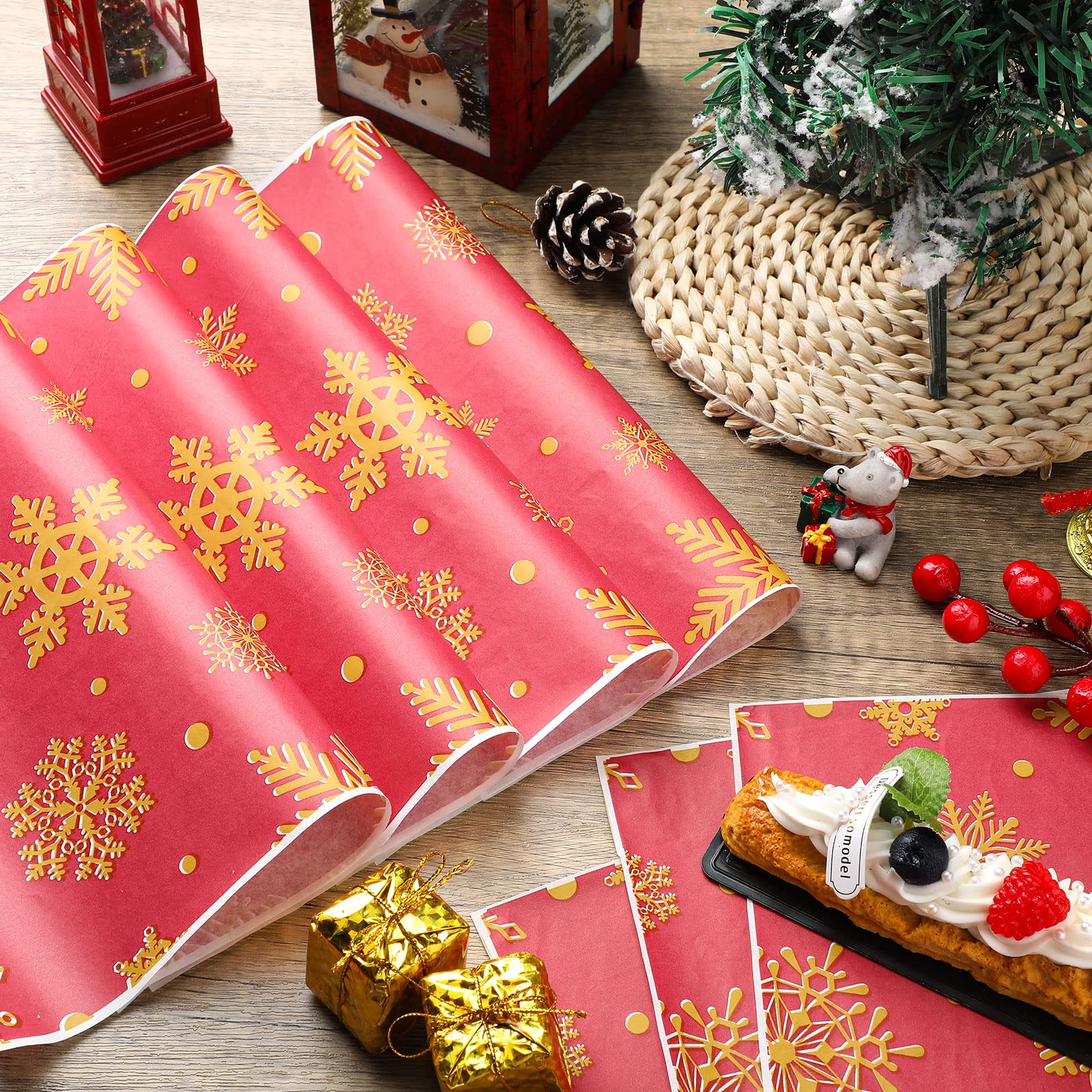 Yahenda forro bandeja Navidad decorado: protege superficies y realza la presentación.
