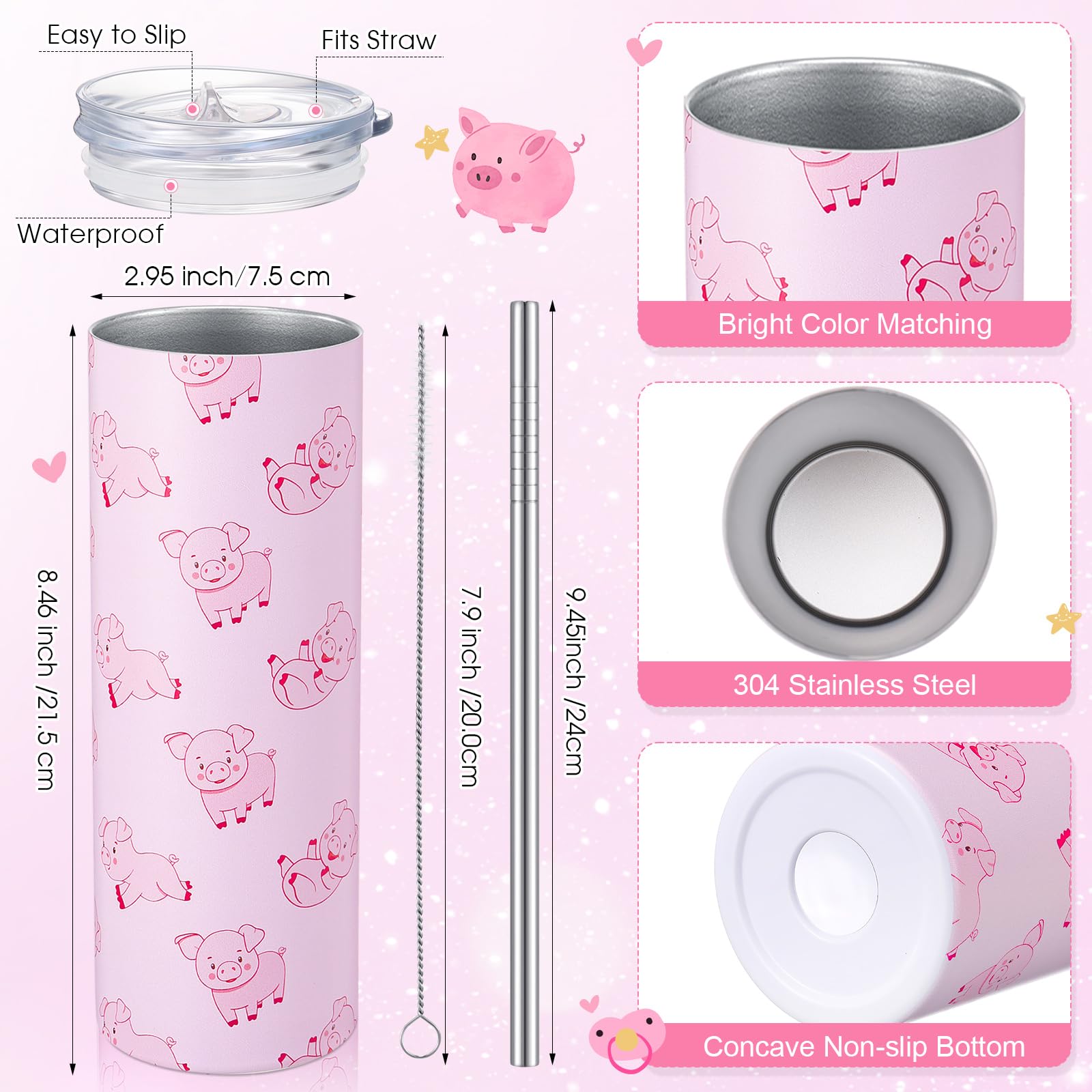 Yahenda Tapa transparente para taza con cerdito, evita derrames.