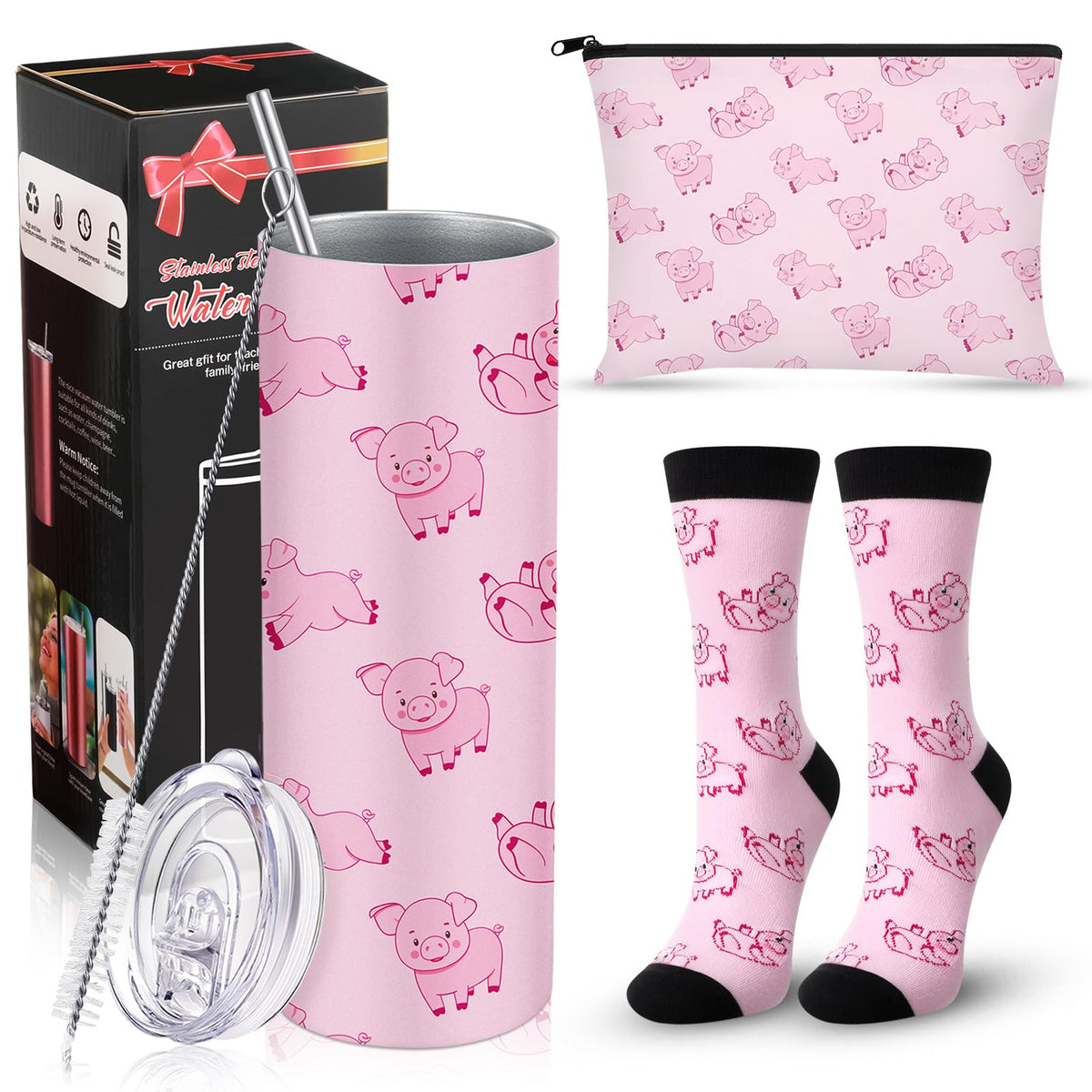 Yahenda Taza aislada 20 oz con cerdito, mantiene bebidas frías o calientes.