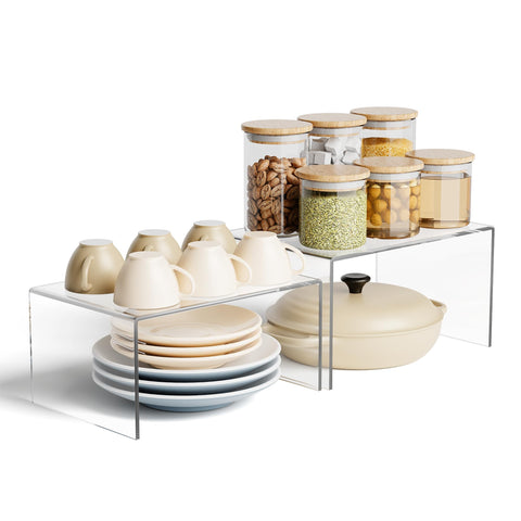 Yakaly ascensores acrílicos para cocina, conjunto de dos, maximizan espacio vertical para especias.