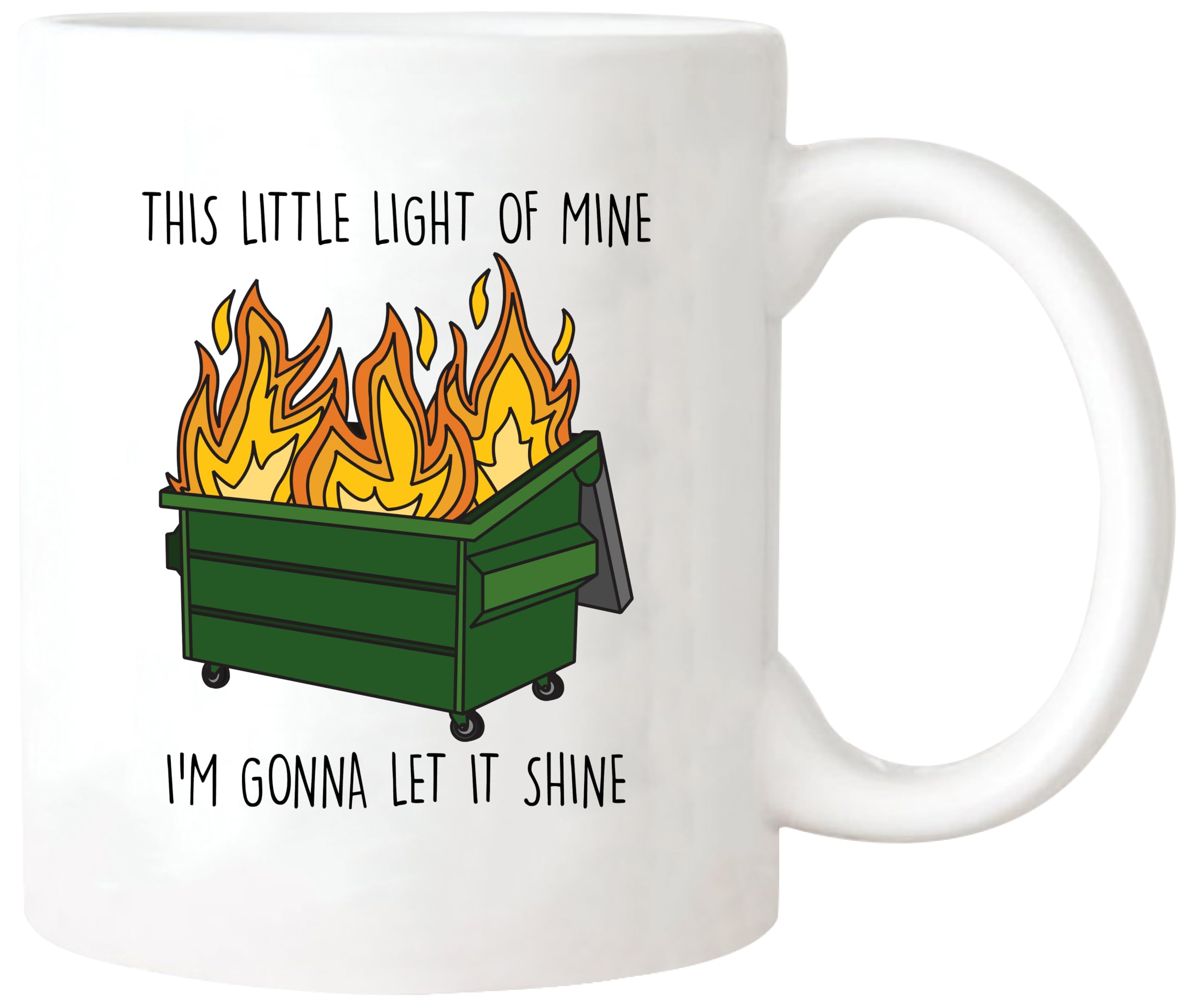 Taza Yalocib 11 onzas con impresión doble en frente, ideal para despertar con humor.