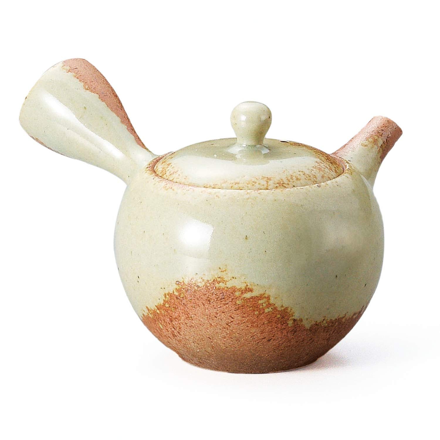 Yamaki Ikai Tokoname Y715 Isshin, tetera redonda con glaseado de ceniza, ideal para infusión suave.
