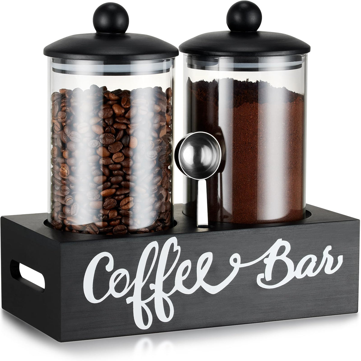 Frascos de cafe Yangbaga en vidrio 55oz para ver la frescura.