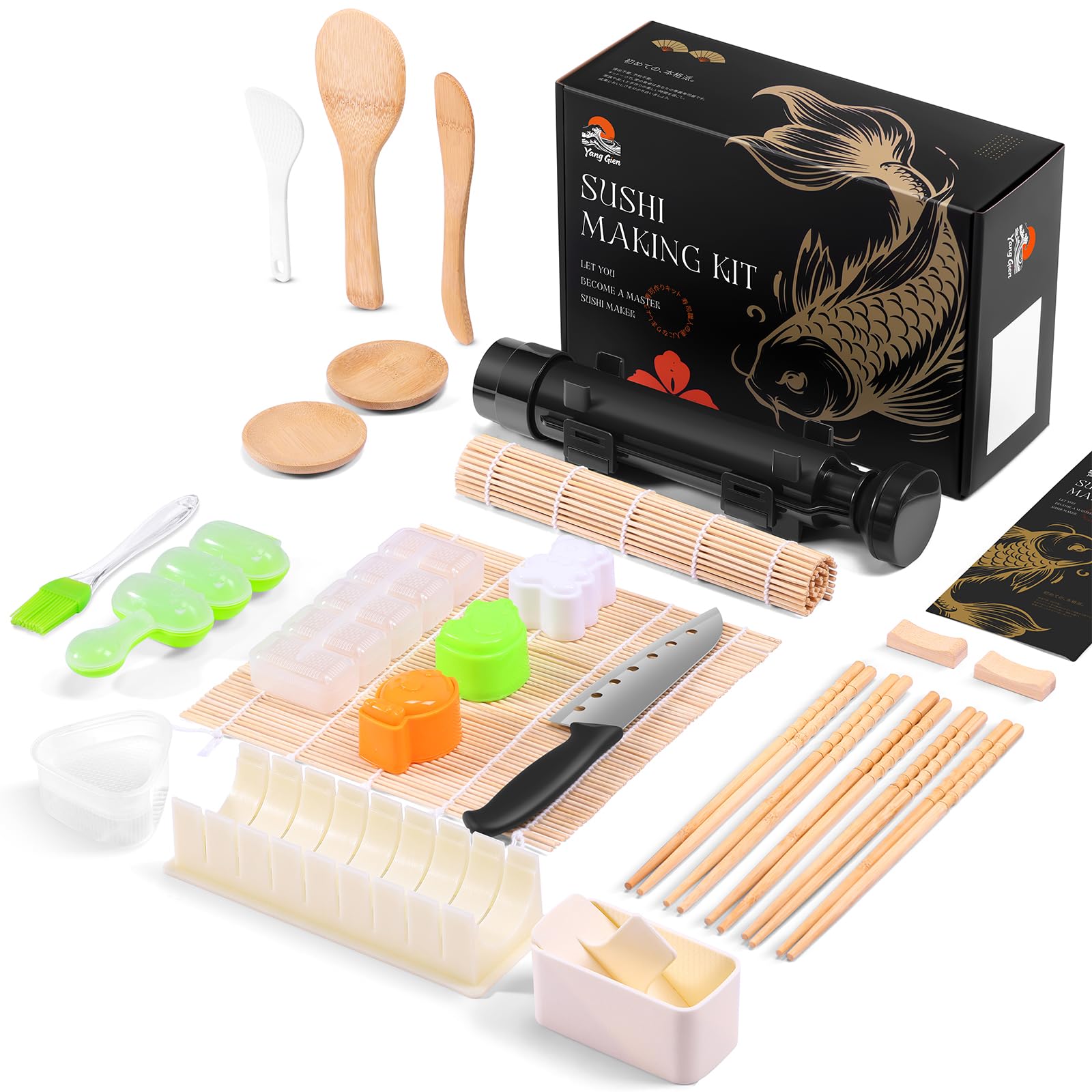 YangGien kit sushi 27 en 1, rolls fáciles para principiantes y familias.