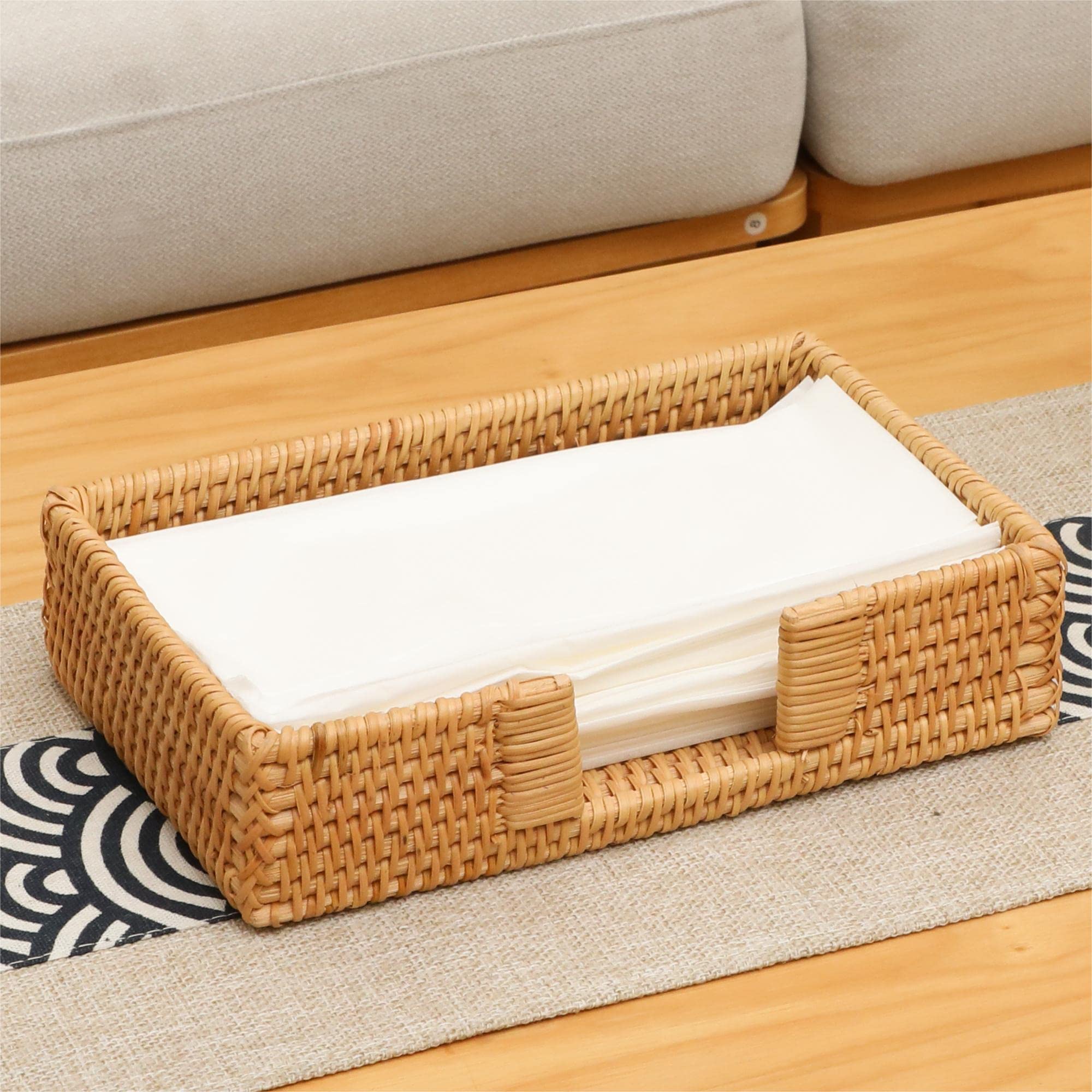 YANGQIHOME decoración mesa natural rattan, complemento versátil para cocina y baño