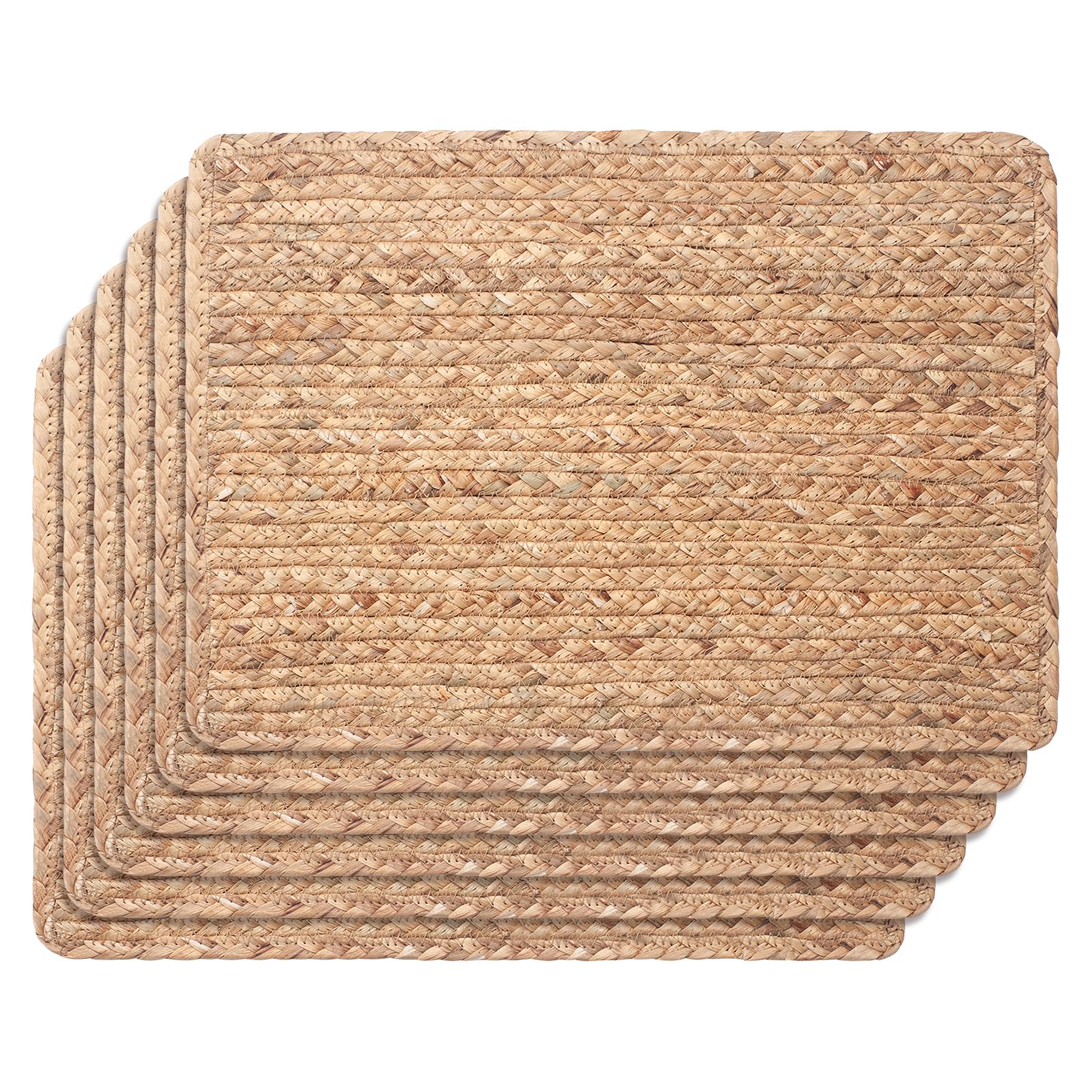 Decoracion de mesa con salvamanteles de ratán natural para cenas, YANGQIHOME.