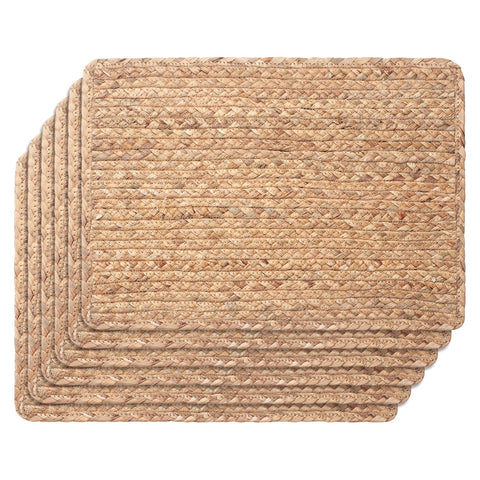 Decoracion de mesa con salvamanteles de ratán natural para cenas, YANGQIHOME.
