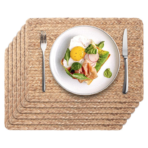 YANGQIHOME salvamanteles de ratán, conjunto de 6, protege la mesa con estilo natural.