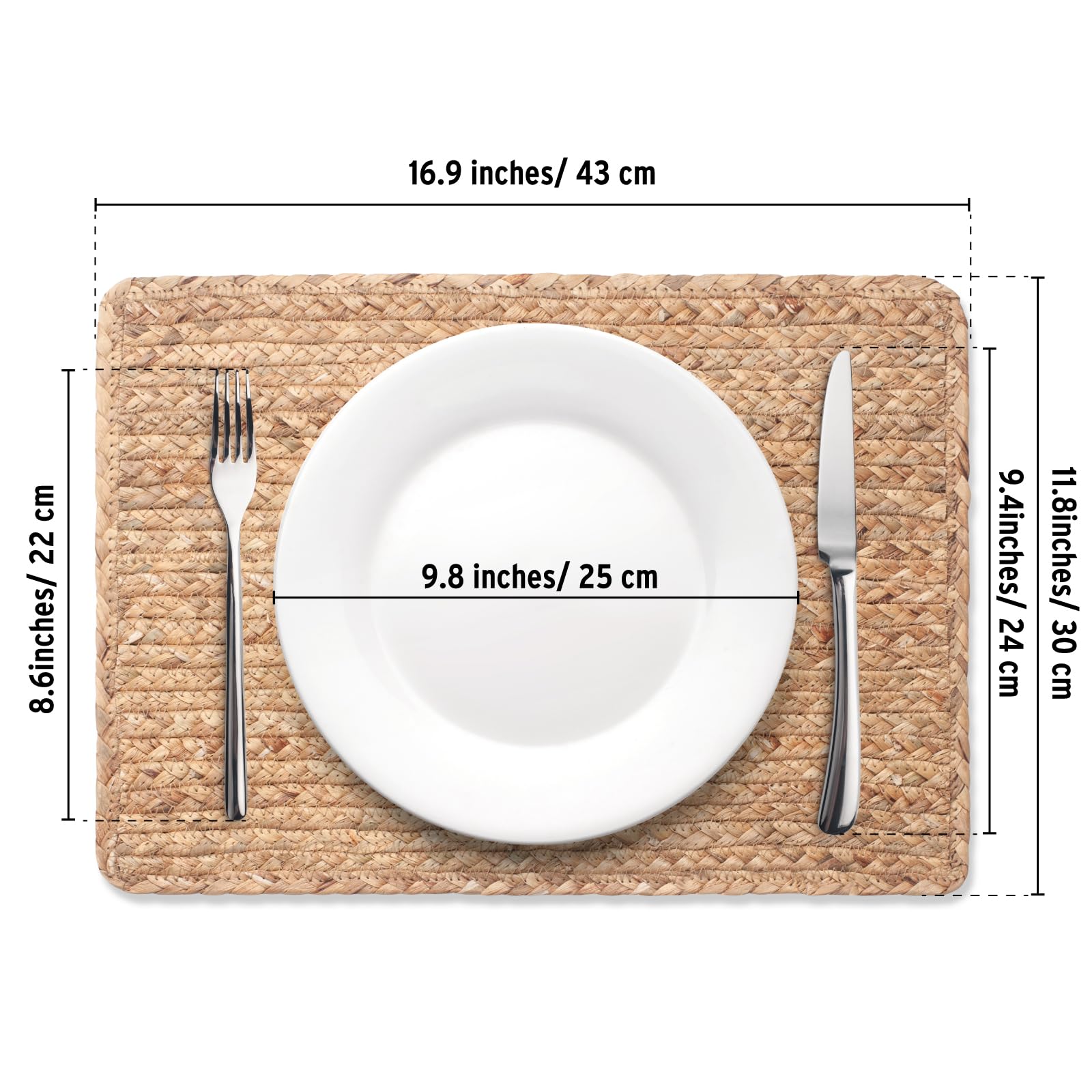 Conjunto para uso diario con salvamanteles de ratán natural YANGQIHOME.