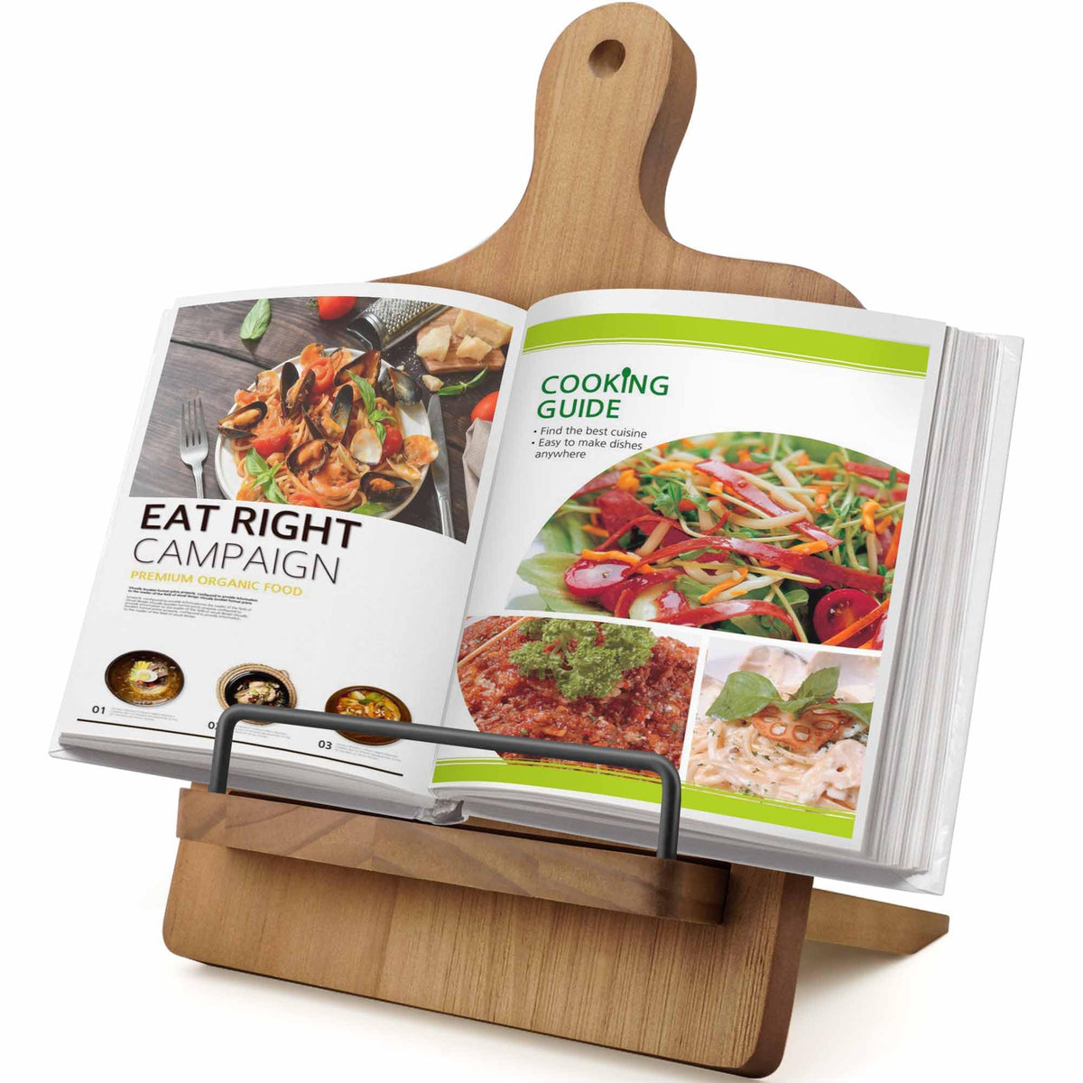 YANGSHUO Portacookbook de madera en cedro sostiene recetas para lectura cómoda