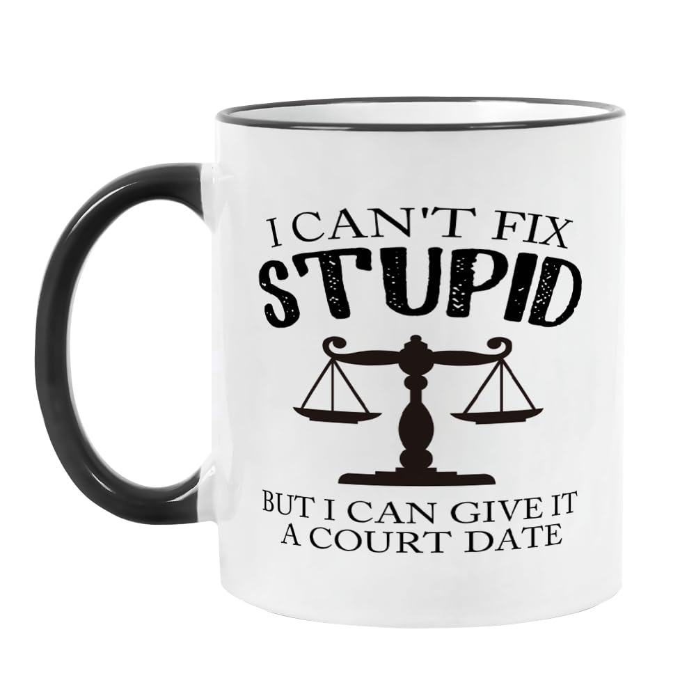 Taza Yanprint abogado-juzgado-frontal, ideal para empezar el día en la oficina.