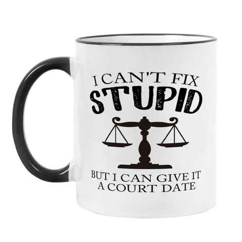 Taza Yanprint abogado-juzgado-frontal, ideal para empezar el día en la oficina.