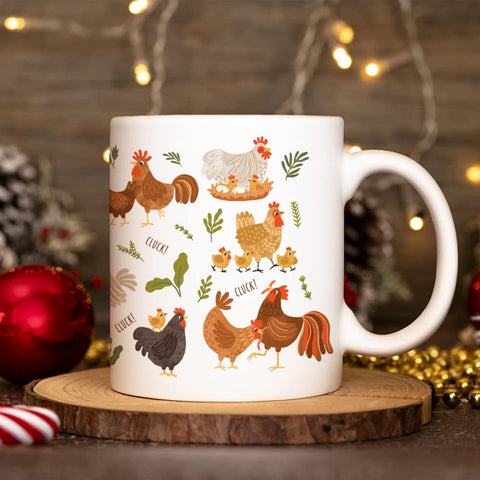 Taza Yanprint para café diario con pollo, ideal para uso en casa