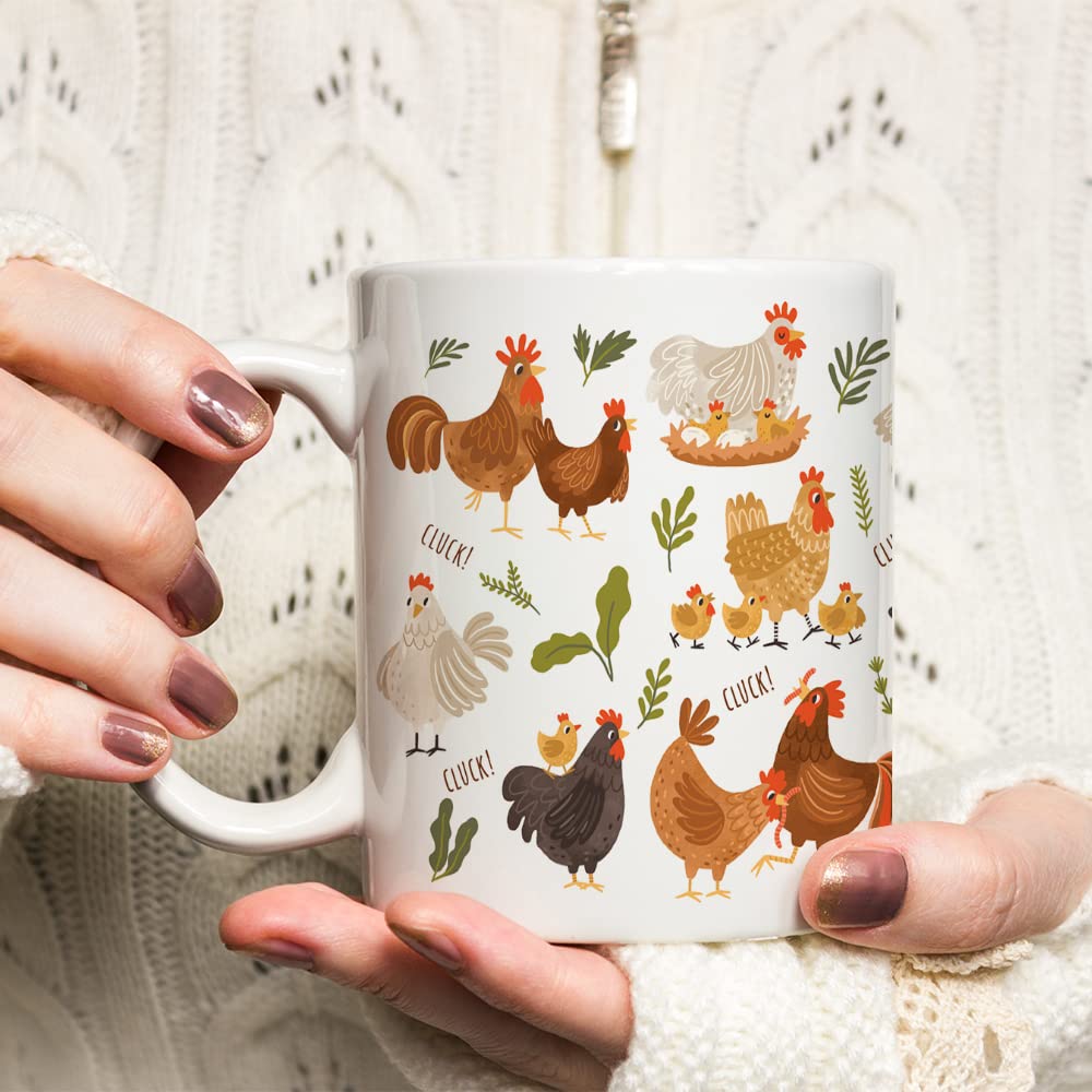 Taza Yanprint estilo casa de campo con pollo, complemento para la cocina