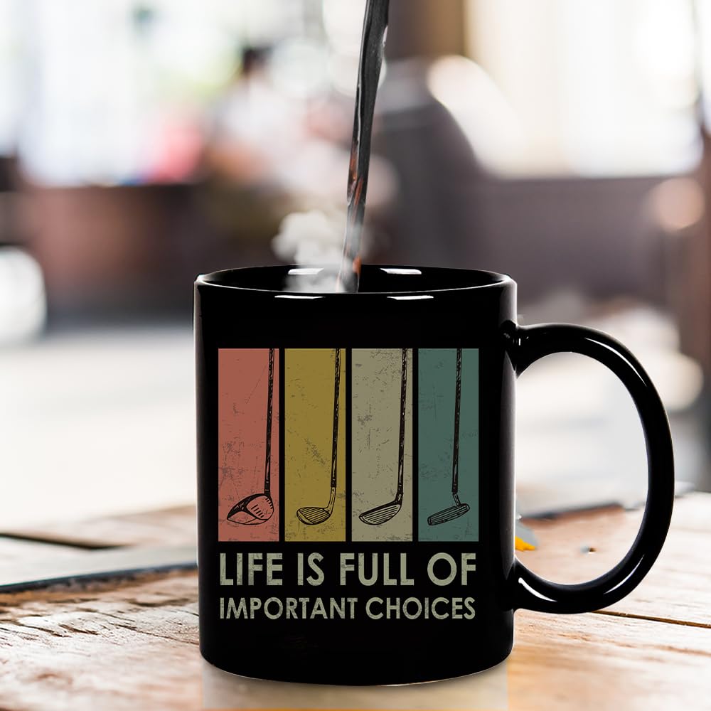 Yanprint taza golf 11oz, frente con mensaje, perfecto para motivar al jugar.