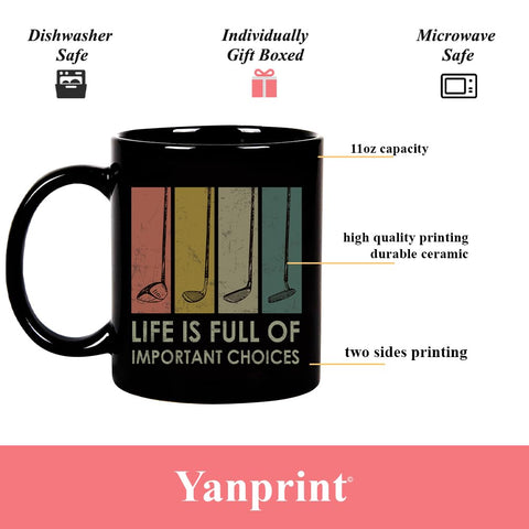 Yanprint taza golf 11oz apta para lavavajillas y microondas.