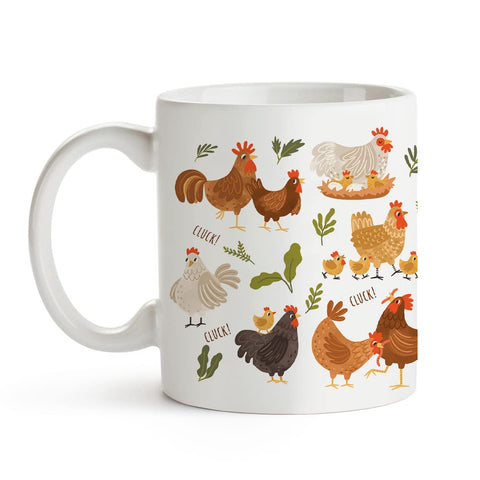 Taza Yanprint con pollo llamativo y colores vivos, ideal para cada mañana