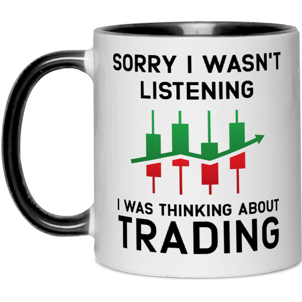 Yanprint Taza Trader con frase divertida, ideal para la oficina.