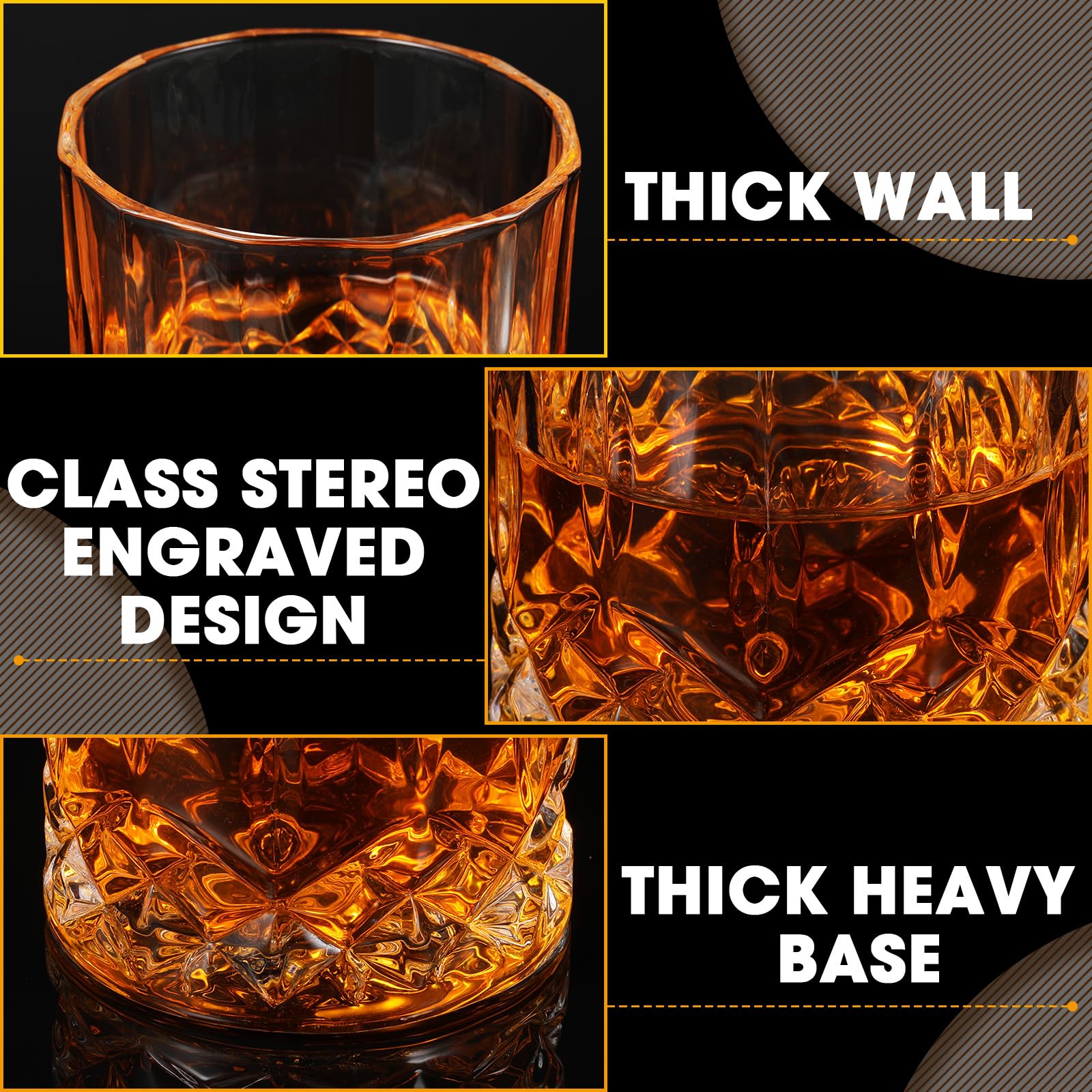 Yaomiao vaso whisky borde grueso, agarre firme para servir con estilo.