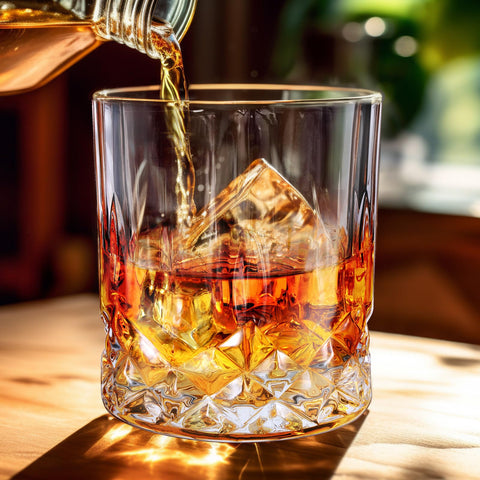 Yaomiao vaso whisky diseño ornamental, toque elegante para mesa de cocteles.