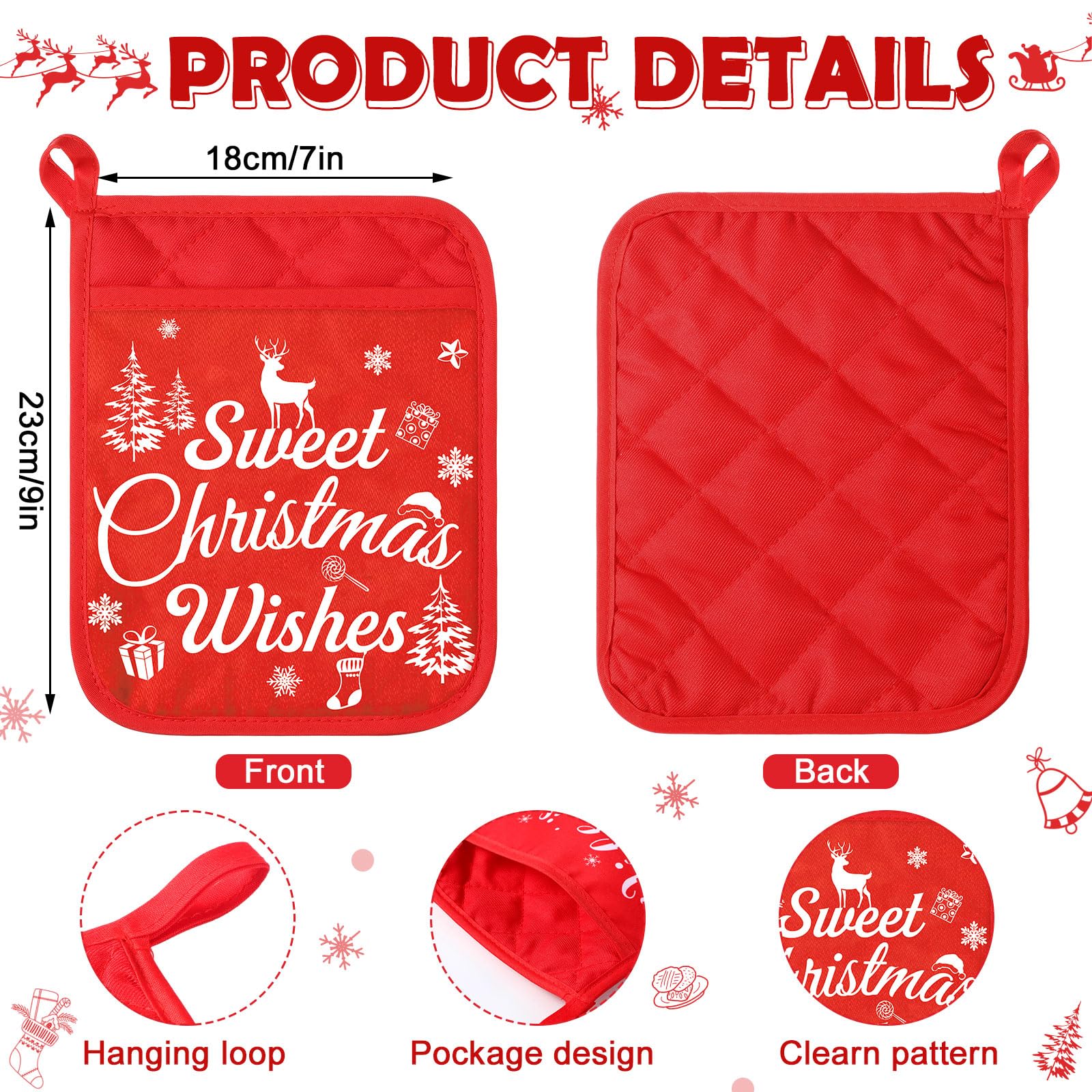 Yaomiao juego de regalo navideño para cocina, práctico y festivo.