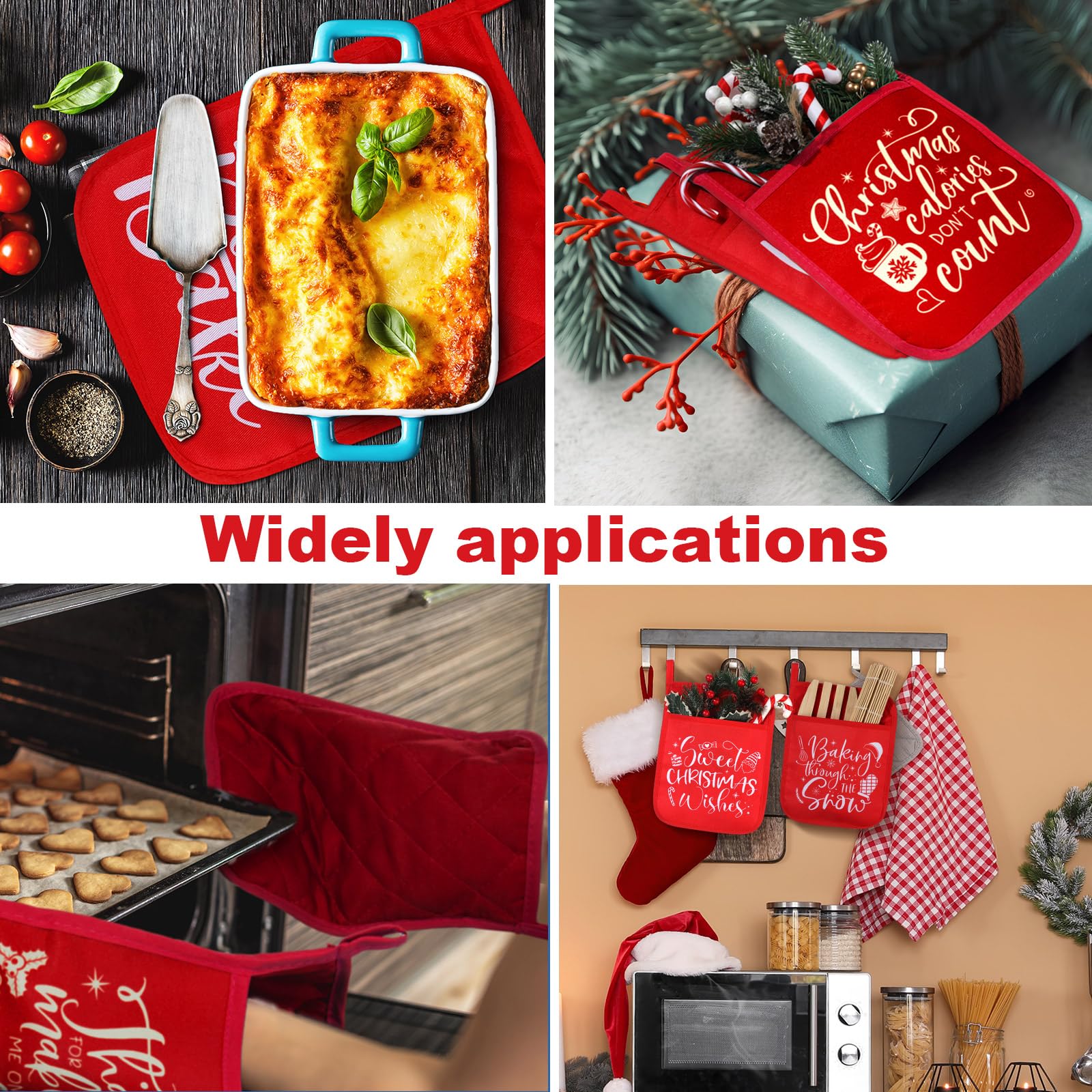Yaomiao juego navideño de manoplas, ideal para regalos y decoraciones culinarias