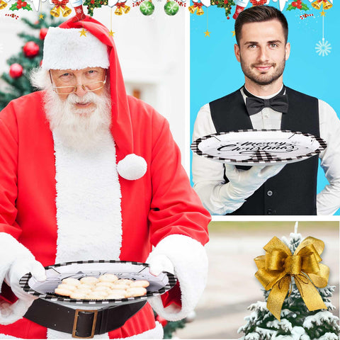 Yaomiao set de 8 platos navideños, versátil para fiestas y decoraciones.