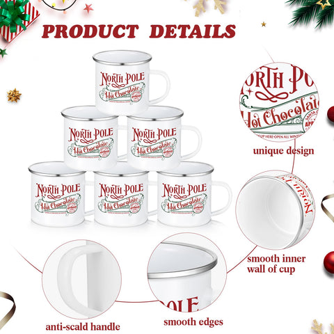 Yaomiao taza navideña esmalte y acero inoxidable, duradera para uso diario.