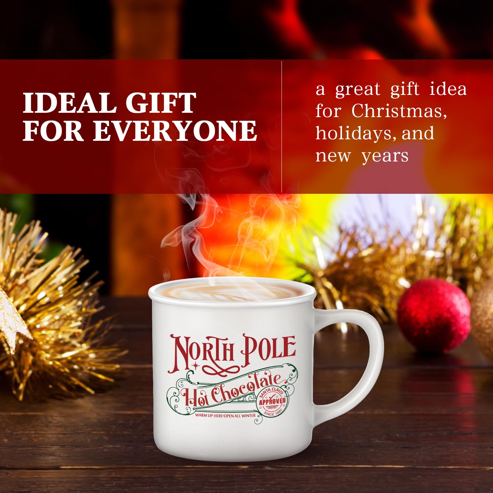 Yaomiao taza navidad esmaltada, empaque y regalo seguro para envío.