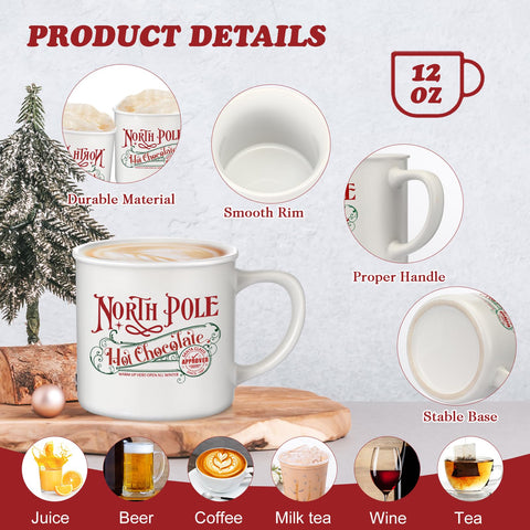 Yaomiao taza navidad esmaltada cacao 350ml, frontal para bebidas calientes.
