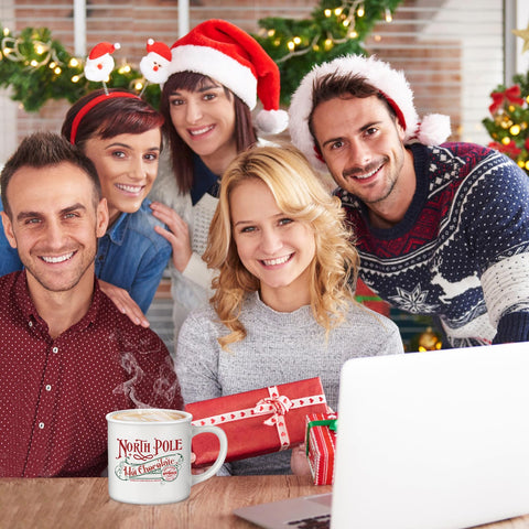 Yaomiao taza navidad esmaltada, uso en camping y picnic al aire libre.