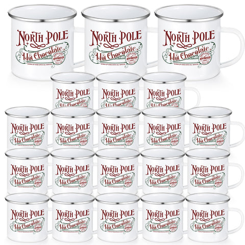 Yaomiao tazas navideñas de esmalte con asa, conjunto de 20 para familia y oficina.