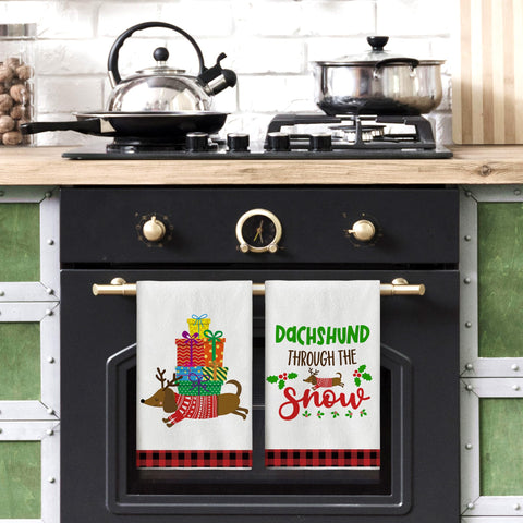 Yarcooly Dachshund, diseño a cuadros rojo-blanco para decorar