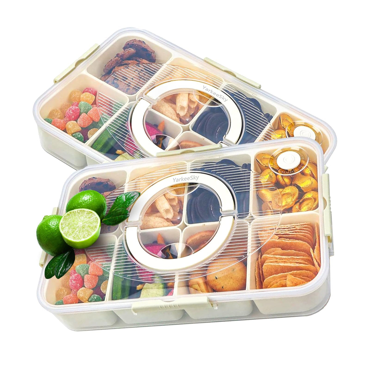 Caja snack Yarkeesky con 8 compartimentos para ordenar meriendas y frutos