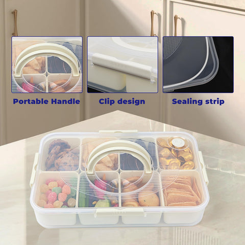 Caja snack dividida de Yarkeesky mantiene separados sabores y frescura