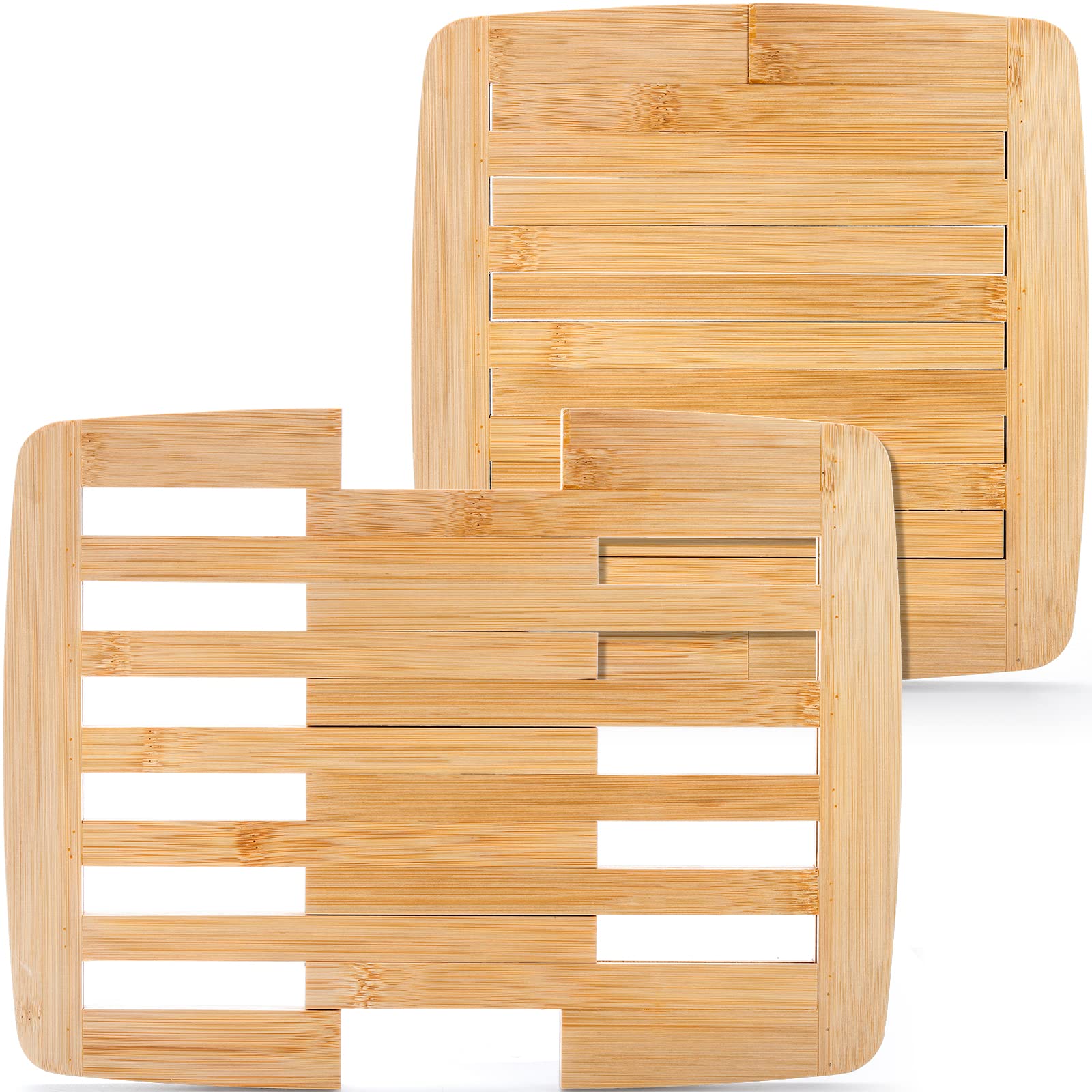Yarlung salvamantel de bambú expandible 9x9 protege la mesa del calor