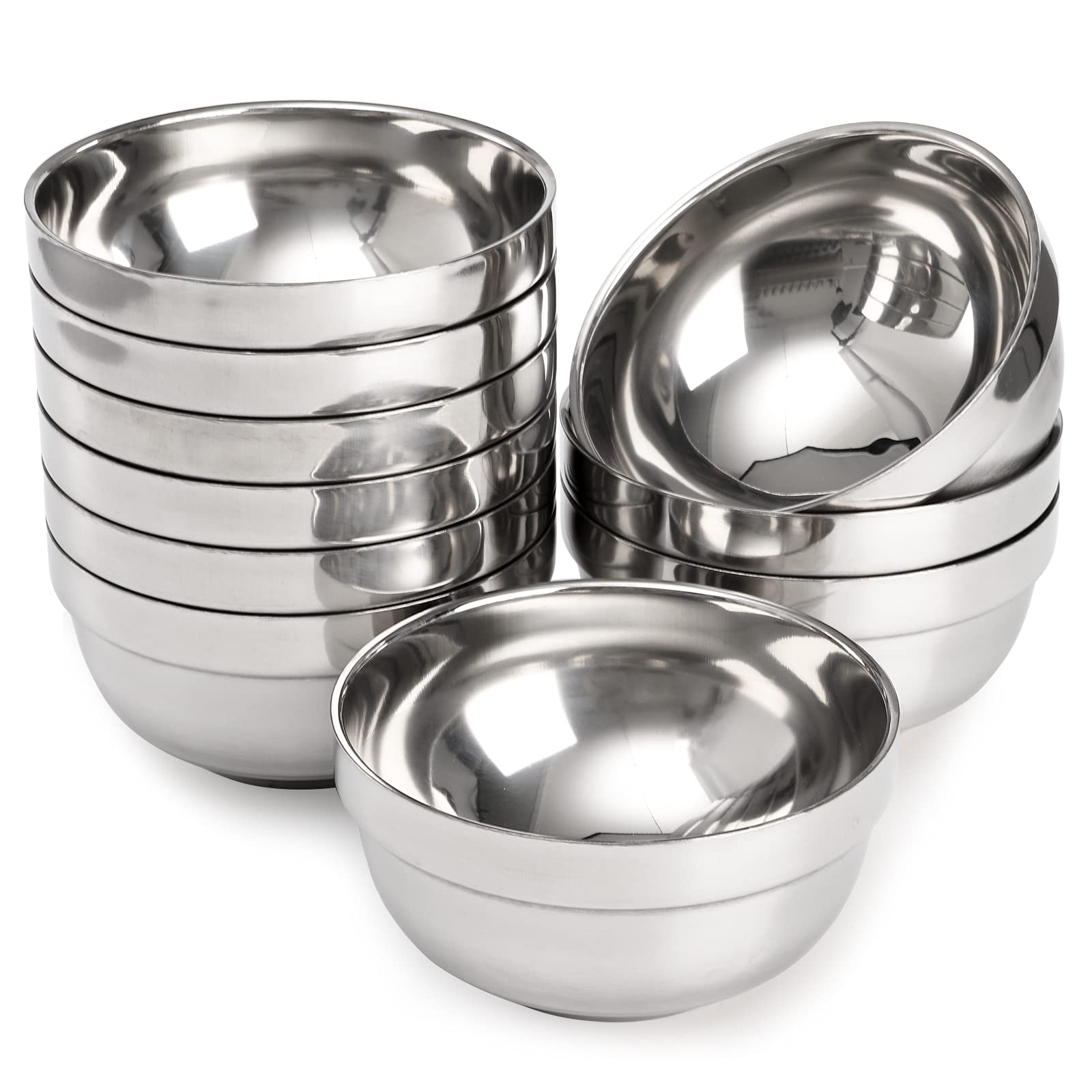 Tazones de acero inoxidable Yarlung de 5 pulgadas, ideales para porciones diarias.