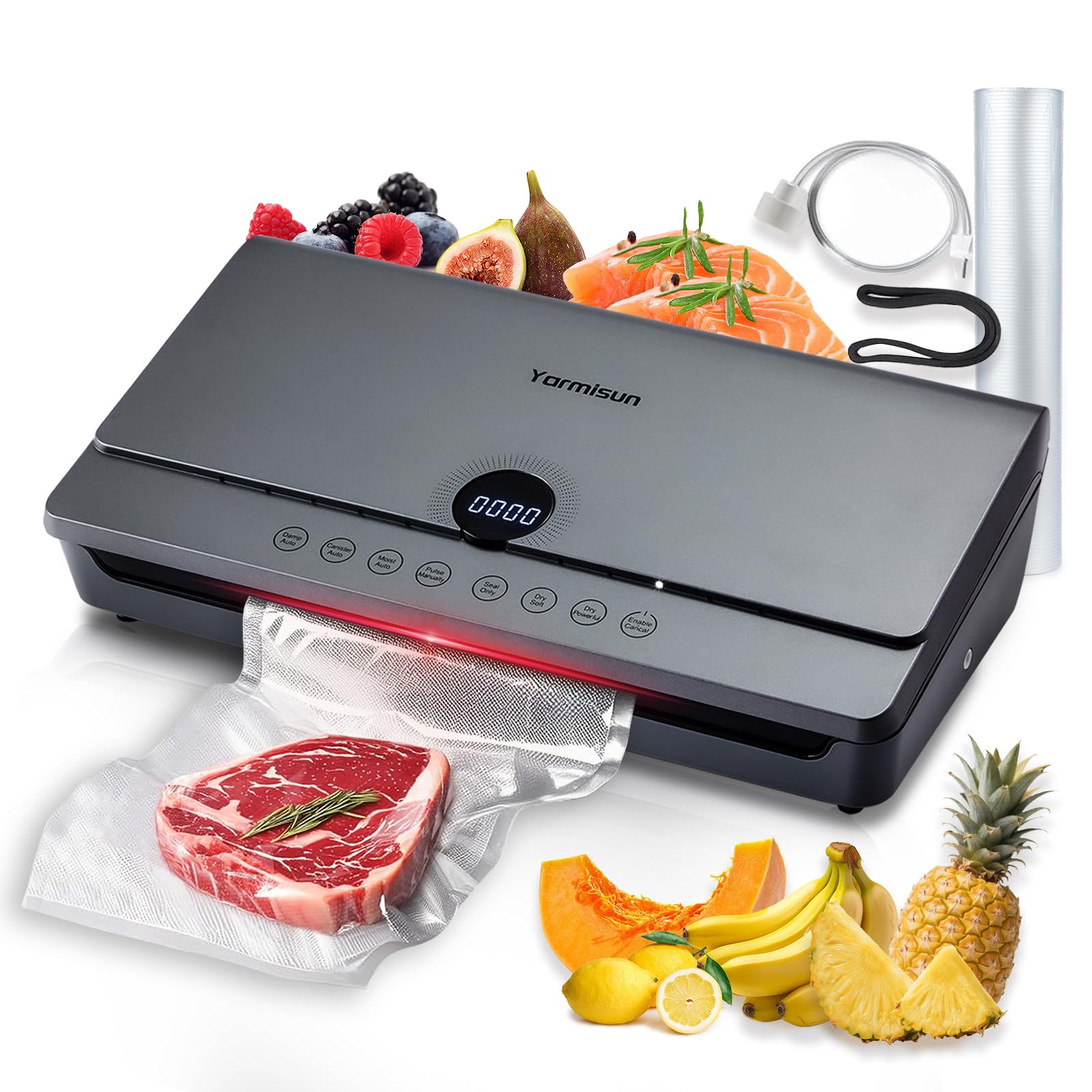 Yarmisun sellador de alimentos con 90kPa para prolongar la frescura.